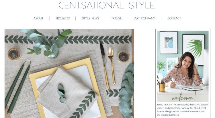 Budget Home Improvement Blog and Home Decor Blog, Centsational Style home page welcoming with a laid table.