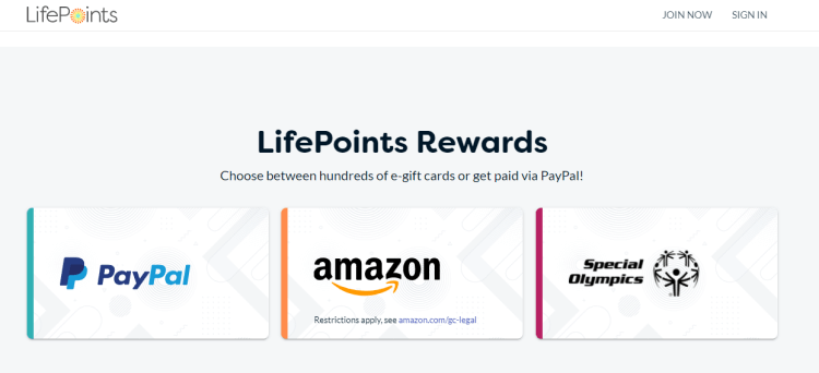 Screenshot from Life Points - online surveys for money
