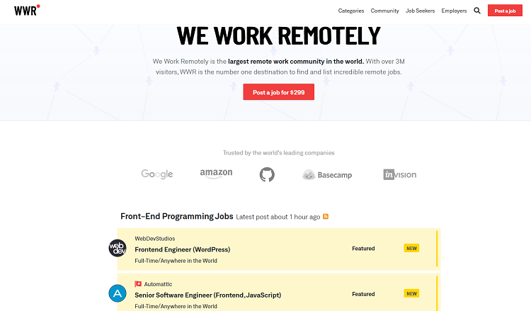We Work Remotely – Best Freelance Outsourcing Website
